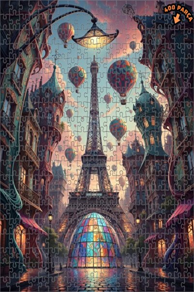 Teona Ahşap لغز خشبي مؤطر بطبقتين بمظهر لوحة زيتية لحفلة بالونات سحرية في بار...