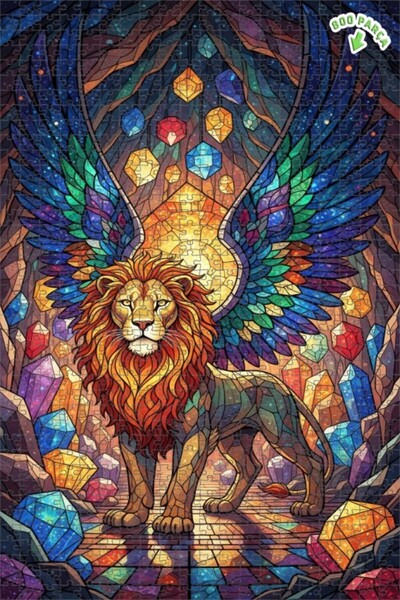 Teona Ahşap لغز خشبي بإطار مزدوج الطبقات بتصميم فني زجاجي يشبه الكهف الكريستا...