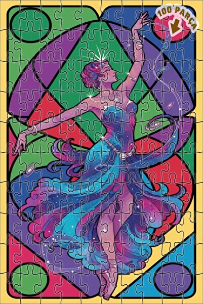 Teona Ahşap لغز خشبي بإطار ملون من كوزميك دانسر 100 قطعة 25x25