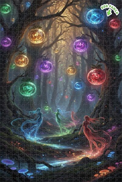 Teona Ahşap أضواء الغابة السحرية، لوحة خشبية مؤطرة ذات طابقين بمظهر لوحة زيتي...