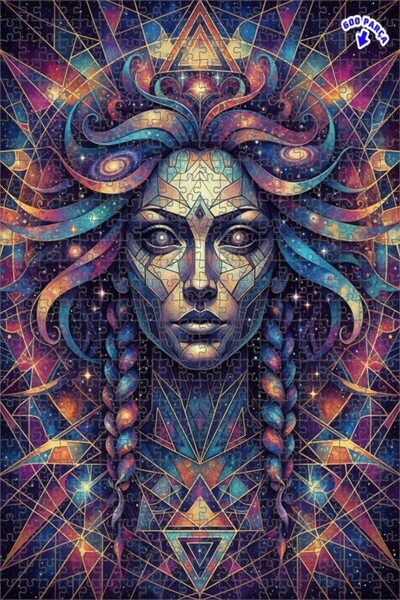 Teona Ahşap لغز خشبي بإطار مزدوج الطبقات بتصميم فني هندسي للنساء من كوزميك، 6...