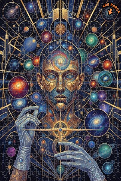 Teona Ahşap لغز خشبي بمظهر طباعة آرت ديكو للحكمة الكونية 400 قطعة 35×35