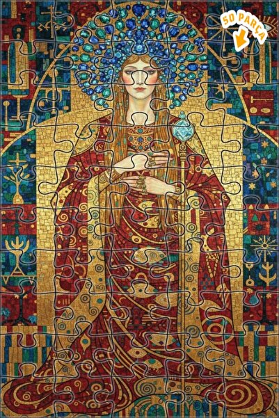 Teona Ahşap لغز خشبي بإطار مزدوج الطبقات على طراز الملكة غوستاف كليمت ذهبي لا...