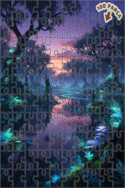 Teona Ahşap لغز خشبي بإطار مزدوج الطبقات بمظهر لوحة زيتية ساحرة للغابة، 100 ق...