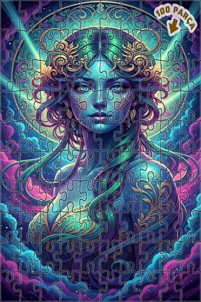 Teona Ahşap لغز خشبي بمظهر الألوان المائية للنساء من كوزميك 100 قطعة 25x25