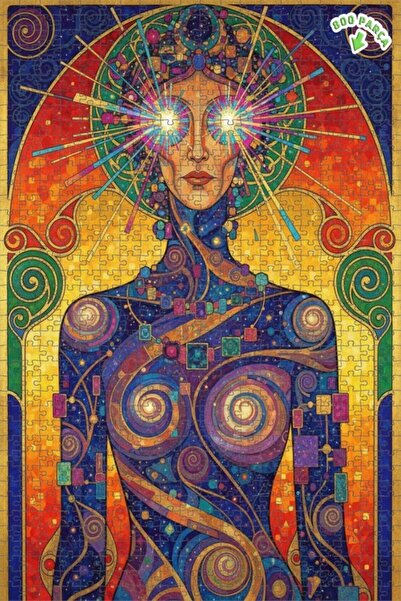 Teona Ahşap لغز خشبي بإطار مزدوج الطبقات بمظهر لوحة زيتية لامرأة ذات طاقة كون...