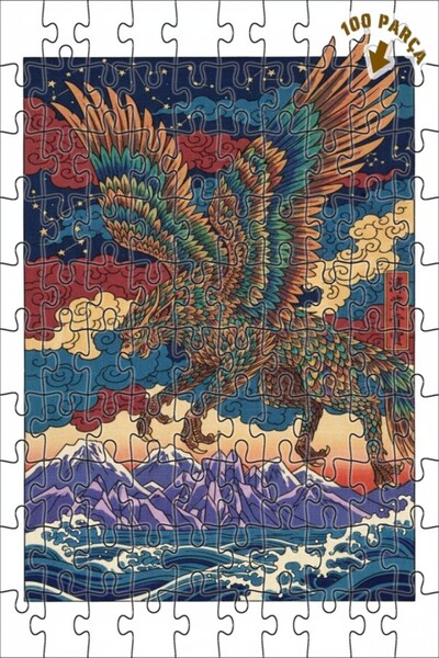 Teona Ahşap لغز خشبي بإطار مزدوج الطبقات من ديزاين دراغون آرت 100 قطعة 25x25