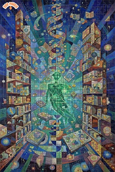 Teona Ahşap The Wisdom of the Universe Oil Painting Look Art Puzzle 500 Piece...