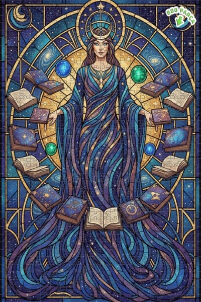 Teona Ahşap لغز خشبي مؤطر بطبقتين بتصميم فني فسيفسائي يصور المرأة الحكيمة في ...