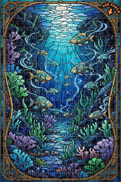 Teona Ahşap لغز خشبي مؤطر بطبقتين من فن الفسيفساء الزجاجية السحرية تحت البحر ...
