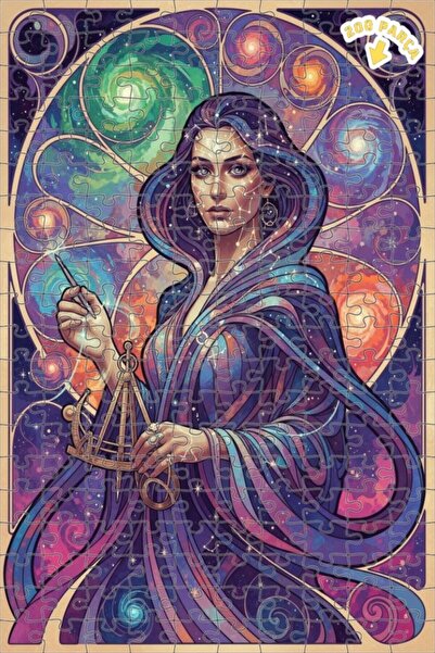 Teona Ahşap لغز فني للنساء بمظهر الرسم المائي الكوني 200 قطعة 25×35
