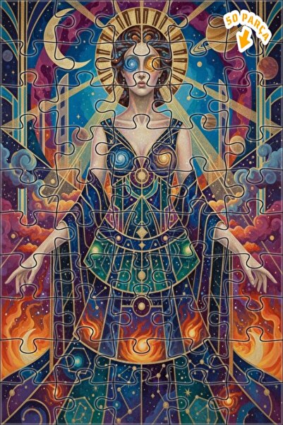 Teona Ahşap لغز خشبي بإطار مزدوج الطبقات من كوزميك ثريلايز مطبوع قطعة 15×25