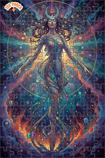 Teona Ahşap لغز خشبي مؤطر بطبقتين بمظهر لوحة زيتية لامرأة الكون 150 قطعة 20×30