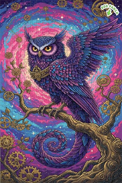 Teona Ahşap لغز خشبي مؤطر بطبقتين من فن السحرة على طراز ستيمبانك 800 قطعة 70x50