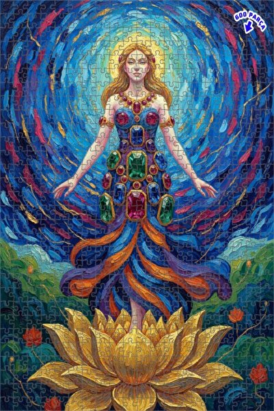 Teona Ahşap لغز خشبي فني بمظهر لوحة زيتية لإلهة الزهور السحرية 600 قطعة 50×35