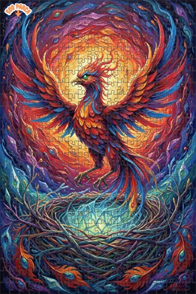 Teona Ahşap The Legend of the Flames Rising Oil Painting Look Double-Deck Fra...