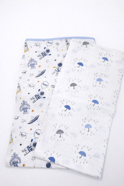 Generic FABRICWORKS Muslin Baby Blanket | Set of 2