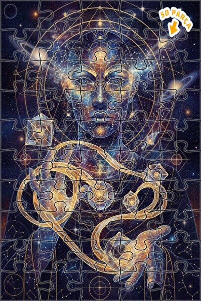 Teona Ahşap لوحة فنية خشبية مؤطرة بطبقتين بمظهر لوحة زيتية تصور الحكمة الكوني...