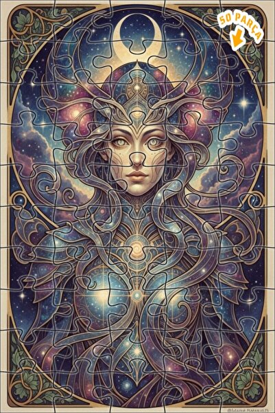 Teona Ahşap لغز خشبي مؤطر بطبقتين من جالاكتيك كراولز، 50 قطعة، 15×25