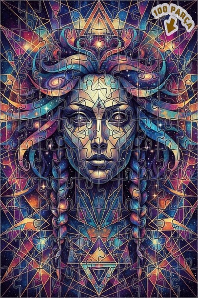 Teona Ahşap لغز خشبي بإطار مزدوج الطبقات من كوزميك للنساء، 100 قطعة، 25×25