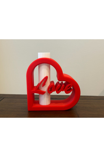 DU&ER Vază în formă de inimă și decor cu trandafiri – Accesoriu romantic pent...
