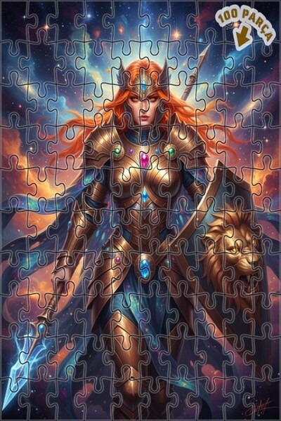 Teona Ahşap لغز خشبي بإطار مزدوج الطبقات بمظهر لوحة زيتية، بتصميم محارب الفضا...