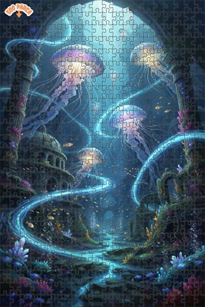 Teona Ahşap لغز خشبي مؤطر بطبقتين بمظهر لوحة زيتية يشبه المحيط الغامض، 500 قط...