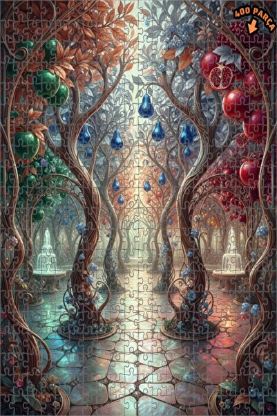 Teona Ahşap لوحة فنية بتأثير الزيت من ميستيك فروت جاردن، بازل خشبي بإطار مزدو...