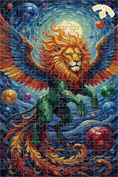 Teona Ahşap لغز خشبي بإطار مزدوج الطبقات بمظهر لوحة زيتية فنية لأسد مجنح 200 ...