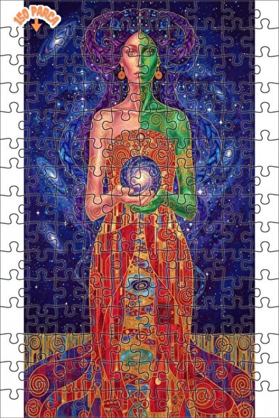 Teona Ahşap لغز خشبي مطلي بالزيت بتصميم الكون الكوني، لغز خشبي بإطار مزدوج ال...