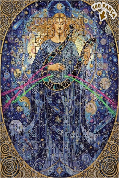 Teona Ahşap لوحة فنية بتأثير الزيتية تصور سيمفونية السماء، لغز خشبي بإطار مزد...