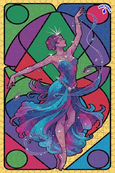 Teona Ahşap لغز خشبي بإطار ملون من كوزميك دانسر 600 قطعة 50x35