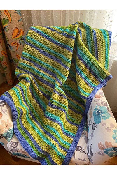 KaizenDesign KAİZEN EL ÖRGÜSÜ ÇOK RENKLİ TV BATTANİYESİ