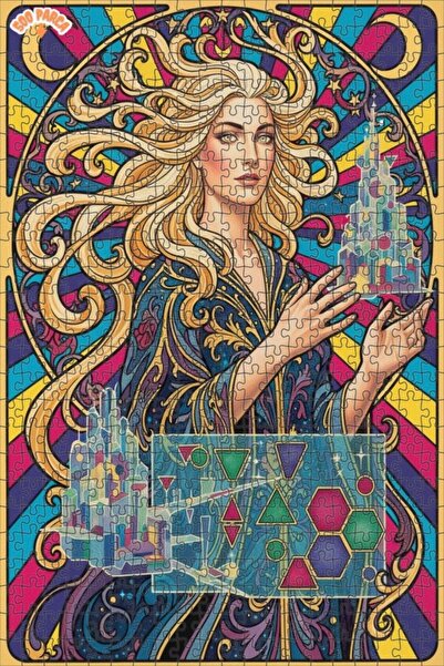 Teona Ahşap لغز خشبي مؤطر بطبقتين بمظهر لوحة زيتية لمرأة مهندسة معمارية في ال...