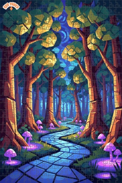 Teona Ahşap لغز خشبي مؤطر بطبقتين لمسار الغابة الغامضة 500 قطعة 50×30