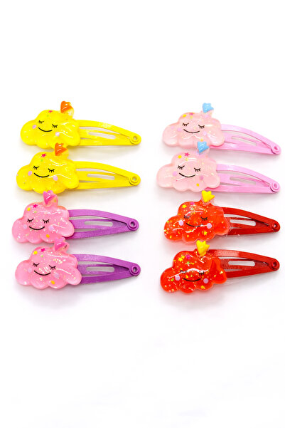 MakeWell Renkli Bulut ve Kelebek Figürlü Çıt Çıt Saç Tokası Seti – Simli Sevi...