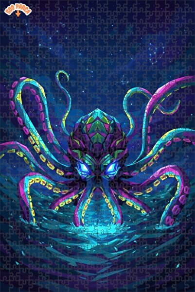 Teona Ahşap لغز خشبي بإطار ذو طابقين بمظهر فني هندسي من كوزميك كراكن 500 قطعة...