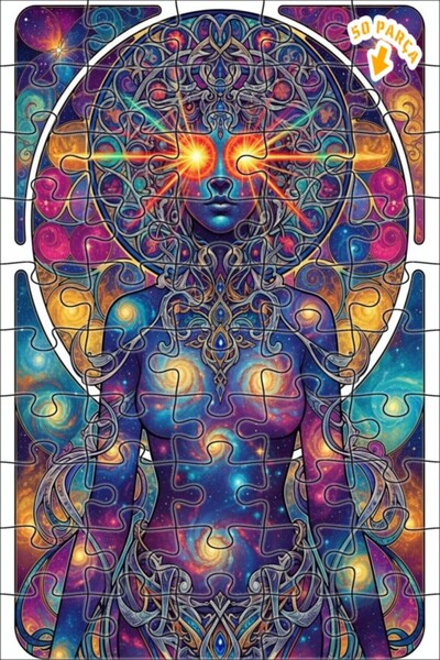 Teona Ahşap لغز خشبي بإطار مزدوج الطبقات للمرأة ذات الطاقة الكونية الفلكية 50...