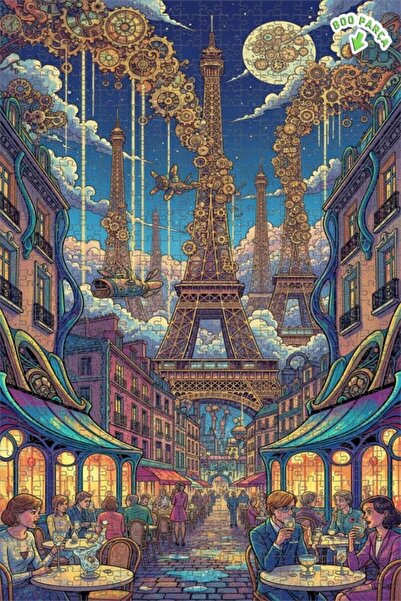 Teona Ahşap لغز خشبي مؤطر بطبقتين بمظهر لوحة زيتية لحلم باريس بالبخار 800 قطع...