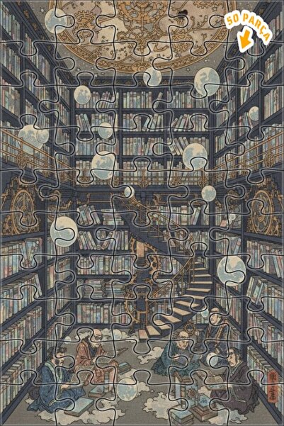 Teona Ahşap لغز خشبي مؤطر من طابقين للمكتبة الغامضة والأرواح الحكيمة 50 قطعة ...