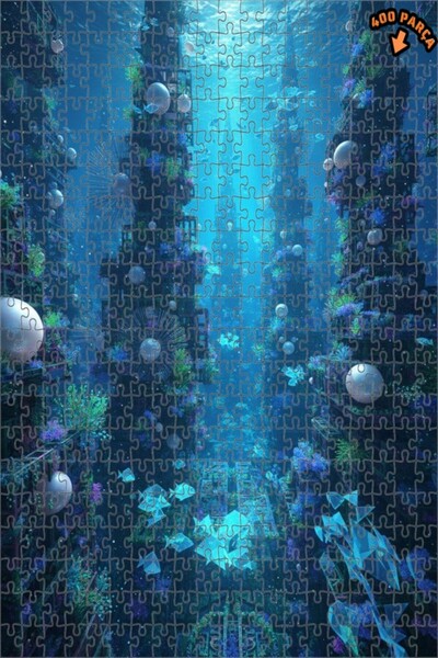 Teona Ahşap لغز خشبي بمظهر لوحة زيتية لمدينة أطلنطيس الخيالية 400 قطعة 35×35