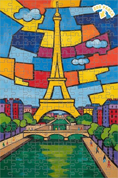 Teona Ahşap لغز فني على شكل برج إيفل الشهير في باريس بمظهر لوحة زيتية 200 قطع...