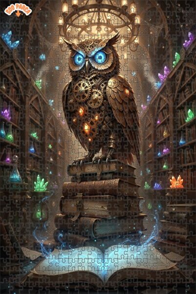 Teona Ahşap Secrets of the Mechanical Owl Double Layer Framed Wooden Puzzle 5...
