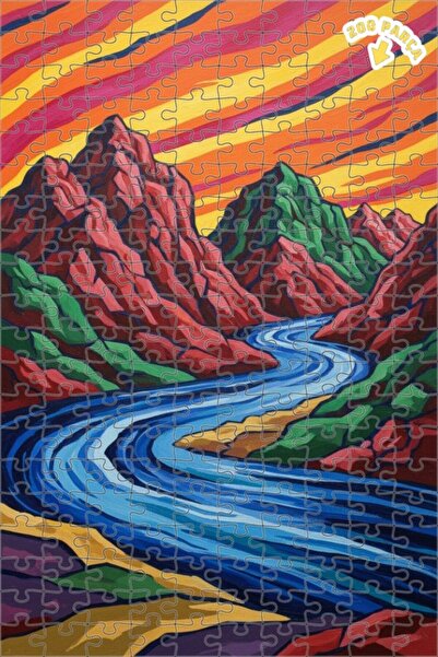 Teona Ahşap لغز فني بمظهر لوحة زيتية لمنظر الوادي المذهل 200 قطعة 25×35