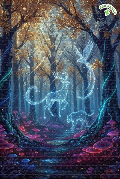 Teona Ahşap لغز خشبي مؤطر بطبقتين من روحي الغابة الغامضة 800 قطعة 70×50