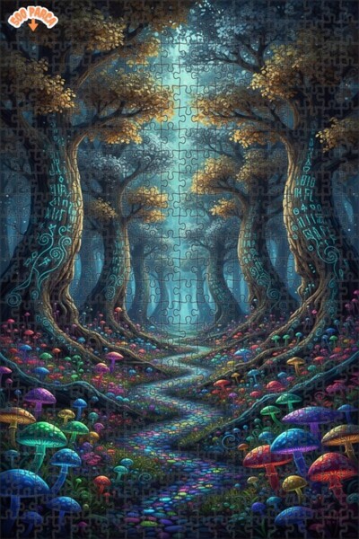 Teona Ahşap لغز خشبي مؤطر بطبقتين لرحلة الغابة السحرية 500 قطعة 50×30