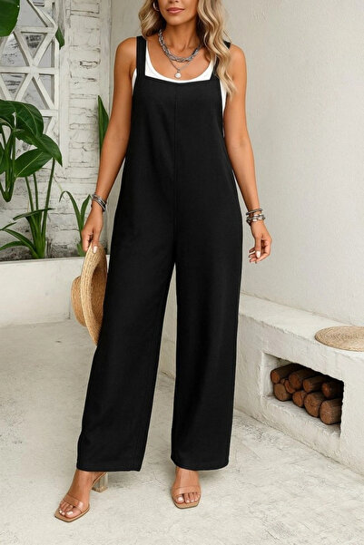 nedo7 Women's Strappy Side Zipper Wide Leg Valencia Jumpsuit