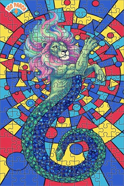 Teona Ahşap لغز خشبي بإطار ذو طابقين بمظهر فني حديث مع شكل الأفعى الأسدية 150...