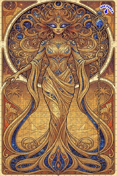 Teona Ahşap لغز خشبي بإطار مزدوج الطبقات بمظهر الألوان المائية لإلهة العصر ال...