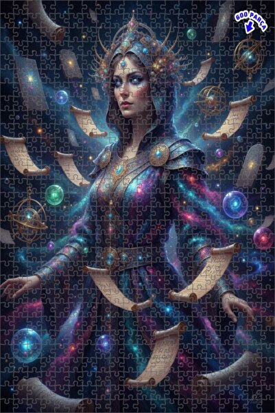 Teona Ahşap لغز خشبي بإطار ذو طابقين بمظهر لوحة زيتية لامرأة ساحرة فضائية 600...